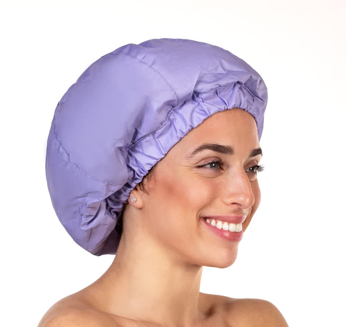 Premium Shower Cap for Women 1000 Showers 100 Waterproof DoubleSided Large Shower Cap For Long Hair Great For Curls AntiFrizz Terry Cloth Lining Lilac