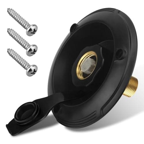NOOTO RV City Water Inlet with Check Valve RV Water Fill Inlet Connection with 34 NH Female to 12 NPT Male Leadfree Brass City Water Inlet Flange for RV RV Water Inlet Replacement