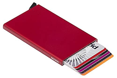 Secrid Card Protector Very Slim Credit Card Holder/Wallet with RFID Protection, with one Click All 6 Cards Slide Out Gradually (Red)