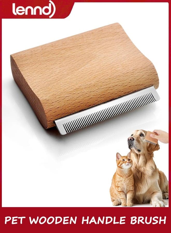 Deshedding Brush for Cats,Rabbits,Pets with Wood Handle – Cat Deshedding & Deshedder Comb Tool for Detangling and Removing Excess Fur – Shedding Brush for Cat Hair Control