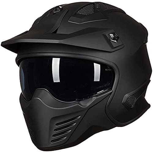 ILM Open Face Motorcycle 34 Half Helmet for Dirt Bike Moped ATV UTV Motocross Electric Cruiser Scooter DOT Model 726XMatte Black2XL