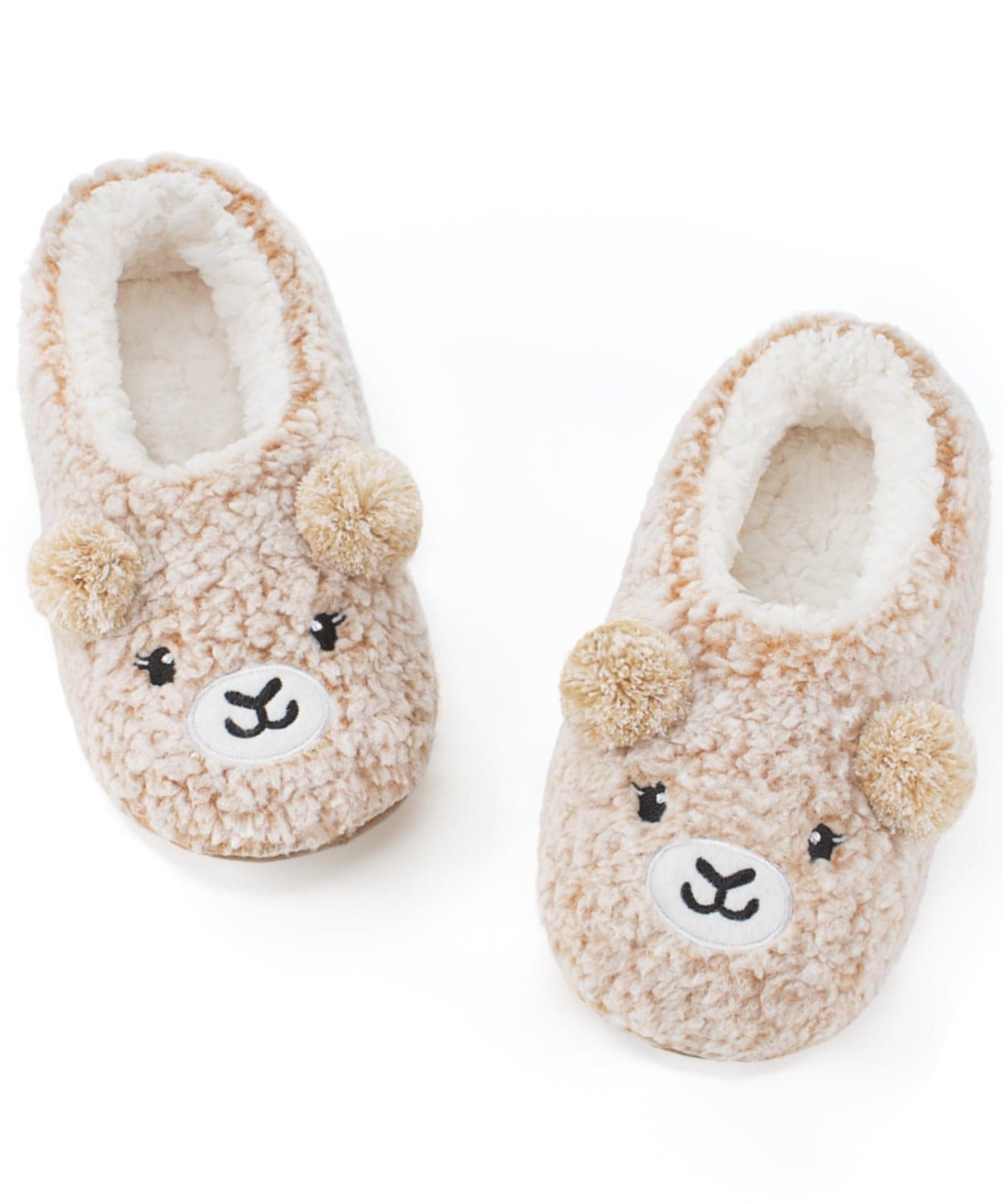 Cozylook Bear Slippers for Kids Cute Animal Slippers Soft Sole Fuzzy Warm Indoor Non Slip Size 4-6