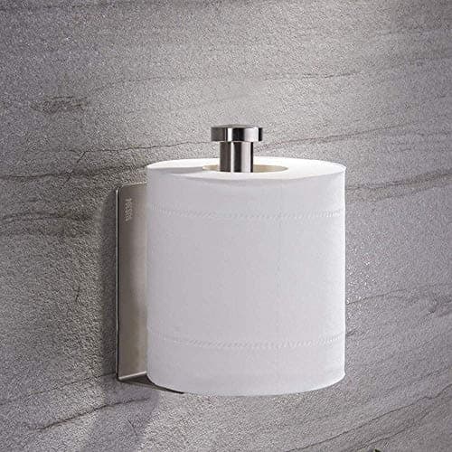 Tagve Self Adhesive Kitchen Tissue Hanging Holder Stainless Steel Bathroom Toilet Roll Rustproof Paper Holder (Silver)