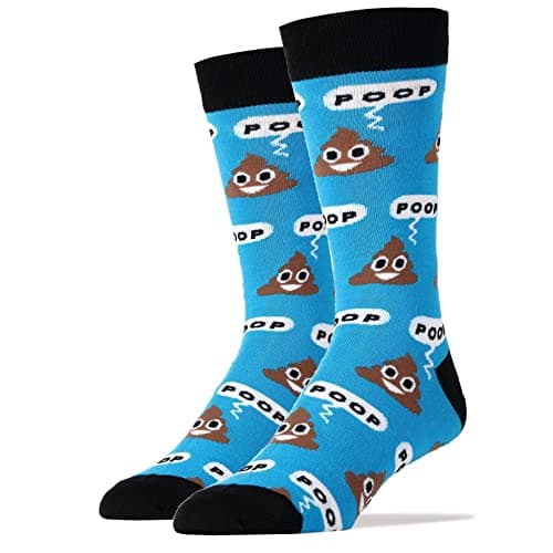 Oooh Yeah Socks Men's Luxury Combed Cotton Funny (POOP!), Large