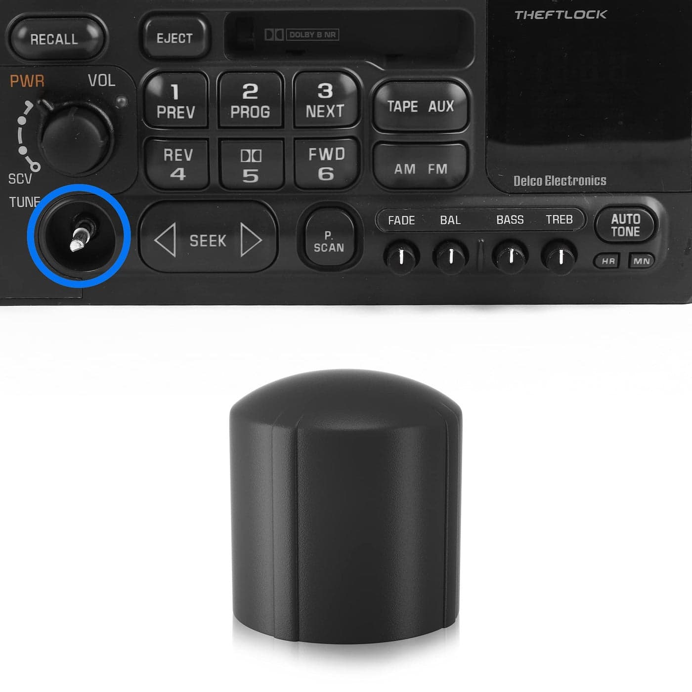 BASIKER Fit for Original Equipment Radio Stereo Control Tuner Knob GMC Chevy Chevrolet Suburban Silverado Tahoe Corvette Yukon Cadillac Escalade Sierra Replacement GM 16195409