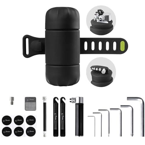 BONE Bike Portable Tool Kit, 14-in-1 Bicycle Repair Capsule, Scratch-Free & Waterproof Silicone Bag for Emergency Maintenance, Cycling accessory with Tire Pump & Wrench for Camping & Travel