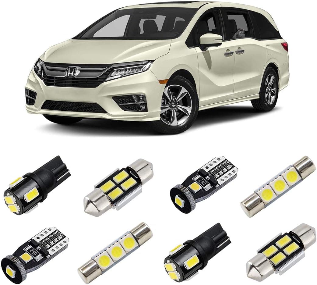 BRISHINE White Interior LED Lights Kit for Honda Odyssey 2018-2020 - Super Bright 6000K