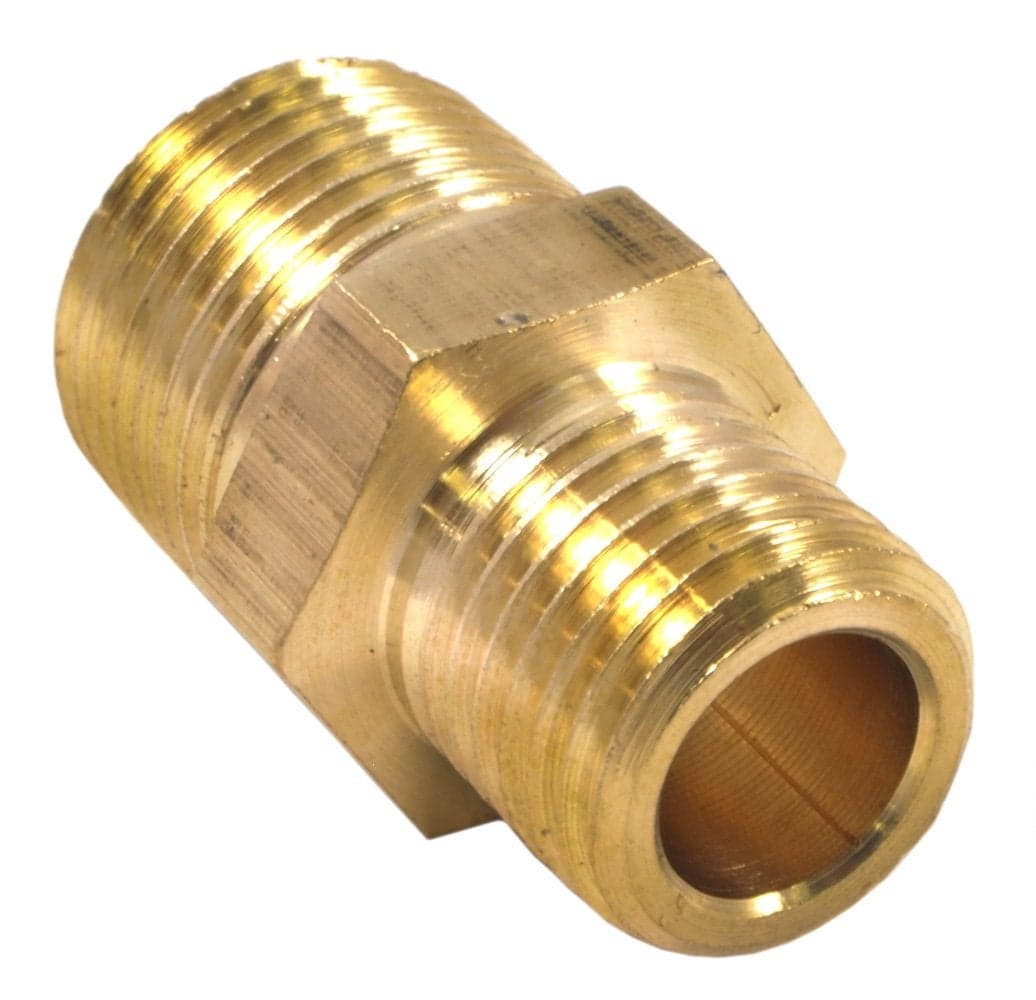 Forney 75533 Brass Fitting, Reducer Adapter, 3/8-Inch Male NPT to 1/4-Inch Male NPT