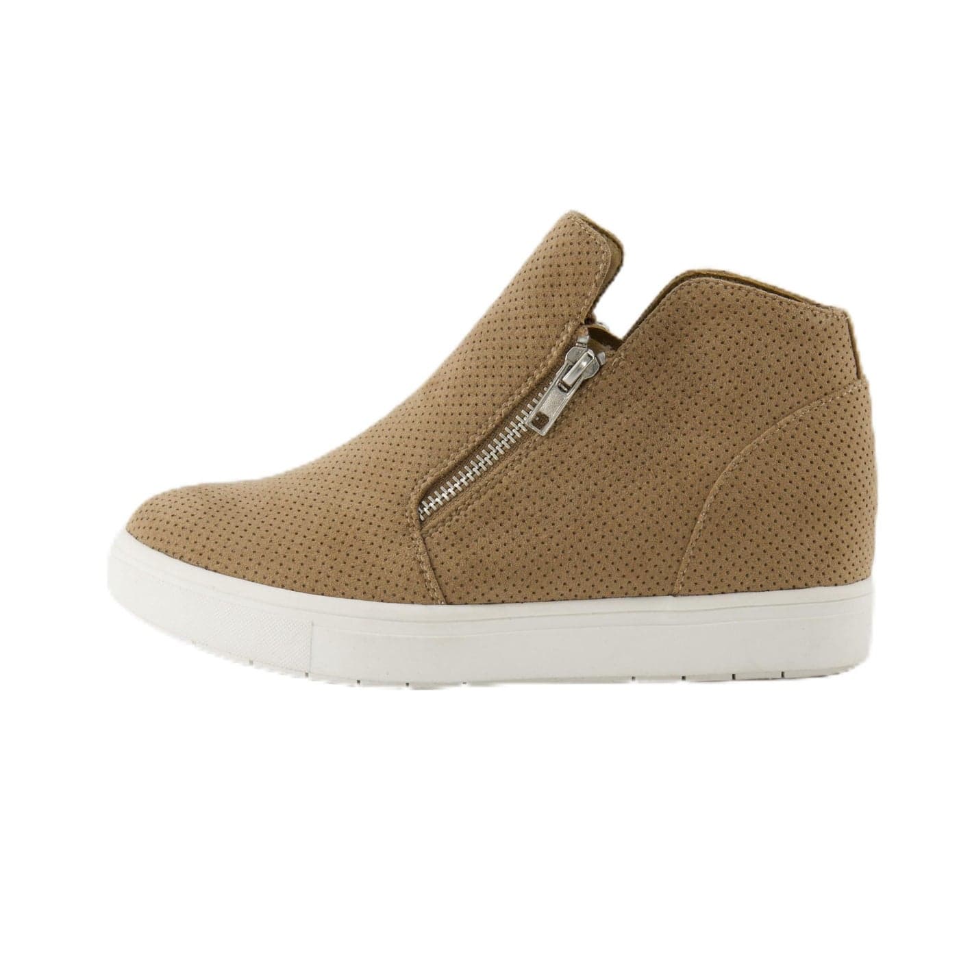 CUSHIONAIRE Hart Womens Casual Shoes with Dual Zippers Lightweight Hidden Wedge Fashion Sneakers for Women Taupe 11