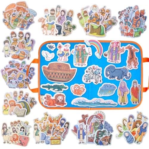 CHEFAN 12 Pack Felt Board Bible Stories PiecesFlannel Board Stories for Preschool Activities Included a Felt Bag