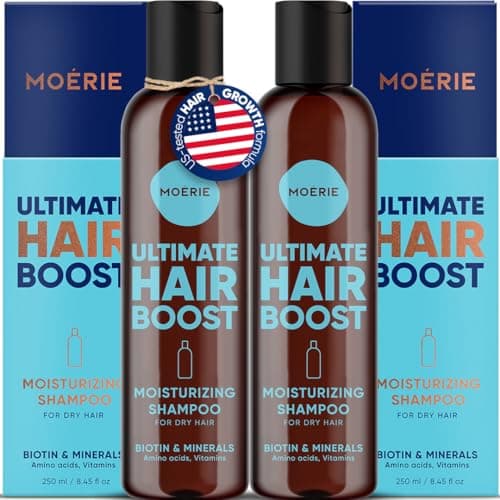 Moerie Hair Growth Shampoo for Men and Women Hair Loss Solution with Biotin and Rosemary Moisturizing Shampoo for Thinning Hair Ultimate Boost for All Hair Types Double Set