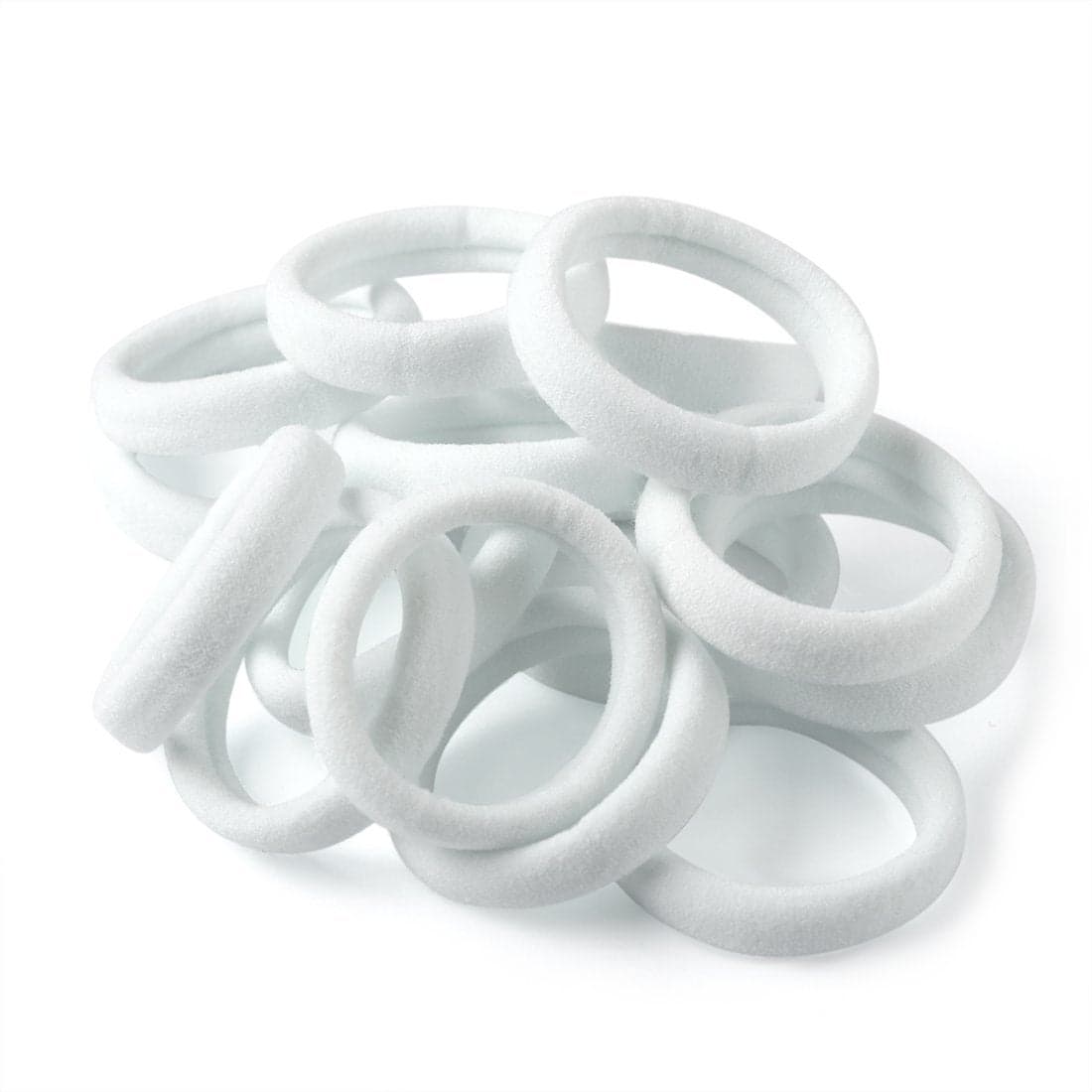 XIMA 60pcs Nylon Elastic Hair Ties Hair Ties Bands Rope No Crease Elastic Fabric Large Stretch Ouchless Ponytail Holders 60pcsWhiteHT00718