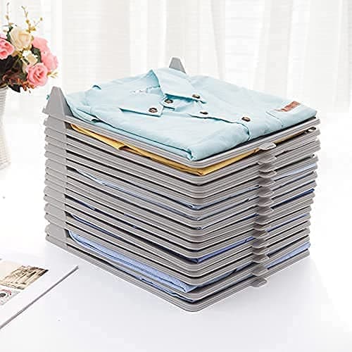 Krupanidhi Heavy Duty Shirt and TShirt Organizer Plastic Material Effortless Closet Drawer File Cabinet Organization Tray 10 Sheets