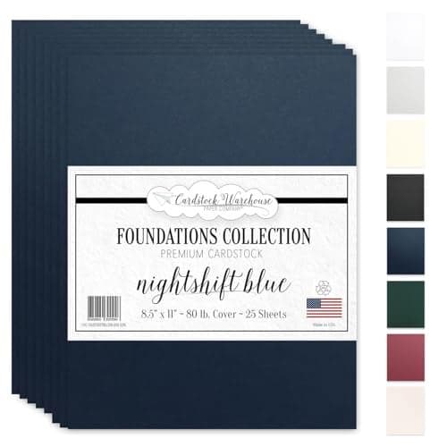 Cardstock Warehouse Foundations 100 Recycled Nightshift Blue Cardstock Paper 25 Sheets 85 x 11 80 lb215 GSM Premium Navy Blue Card stock for Diecutting Laser Inkjet Printing DIY Projects