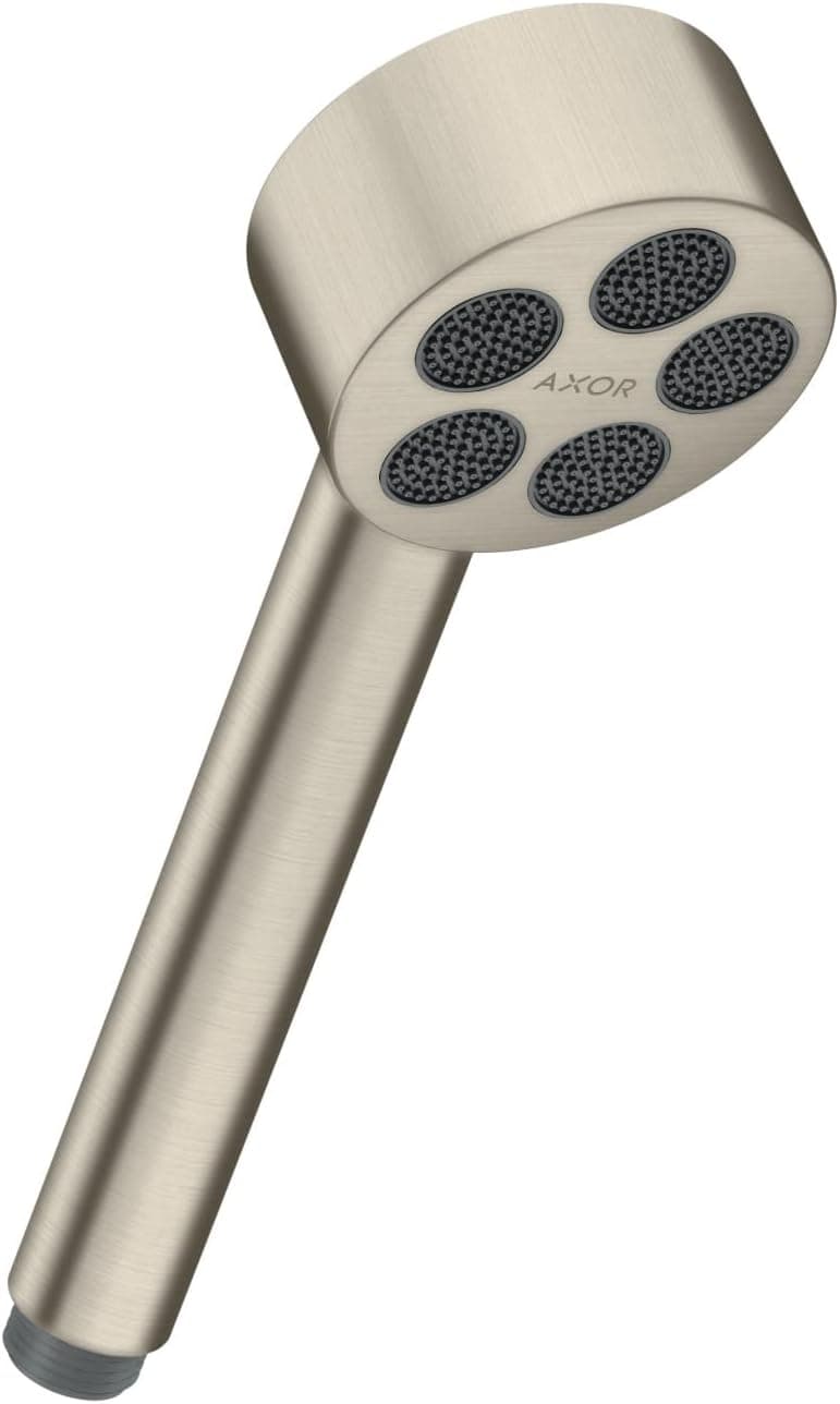 AXOR ONE 3inch Modern Handheld Shower Head 1Spray PowderRain in Brushed Nickel 48653821