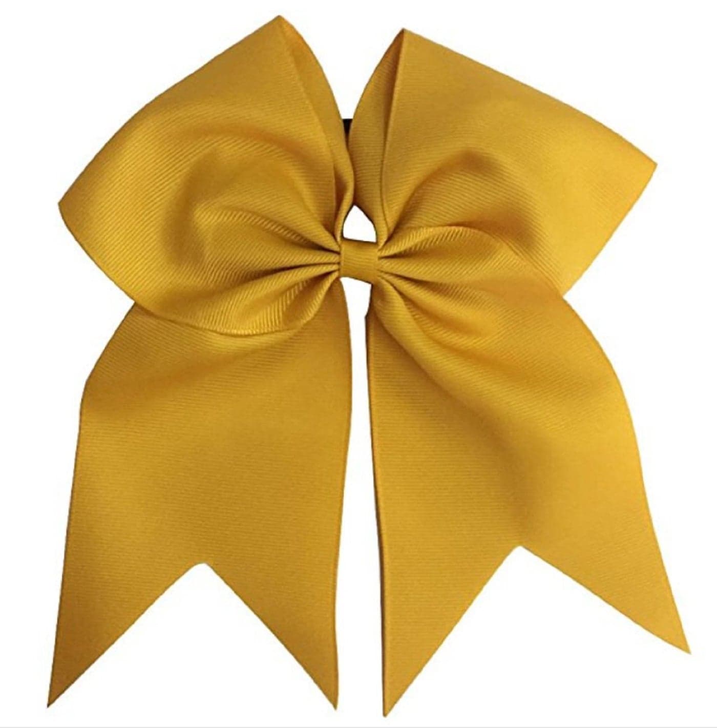 Kenz Laurenz Cheer Bows Cheerleading Softball Gifts Team Bow with Ponytail Holder Complete your Cheerleader Uniform Strong Hair Ties Bands Elastics for Girls and Women Gold Pack of 1