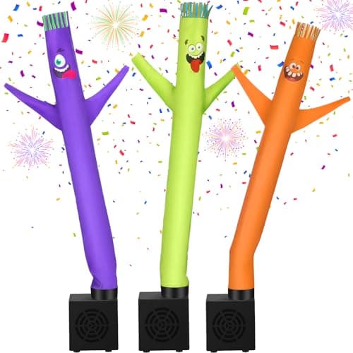 Poen 3 Pcs Mini Inflatable Tube Man White Elephant Gift Funny Gag Birthday Wacky Waving Inflatable Guy with Blower Desktop Mini Dancer Gift for Women Party DecorationFunny