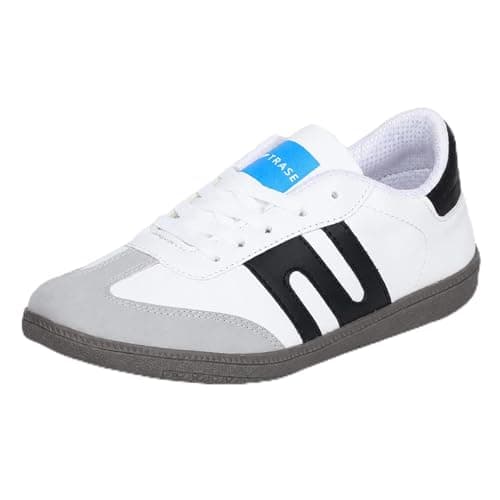 TRASE Casual Sneaker Shoes for Women | Sneakers for Woman | Soft Cushioned Insole | Lightweight | Stylish, Trendy Girls and Women Sneakers with Laces (Black-White, 4 UK)