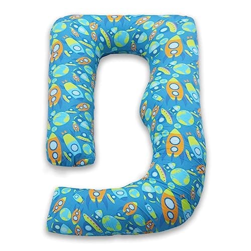 COOZLY G Shape Belly Back Pregnancy Pillow | G Shape Maternity Pillow with 100% Cotton Removable Covers | G Pregnancy Sleeping Pillow (Astro)