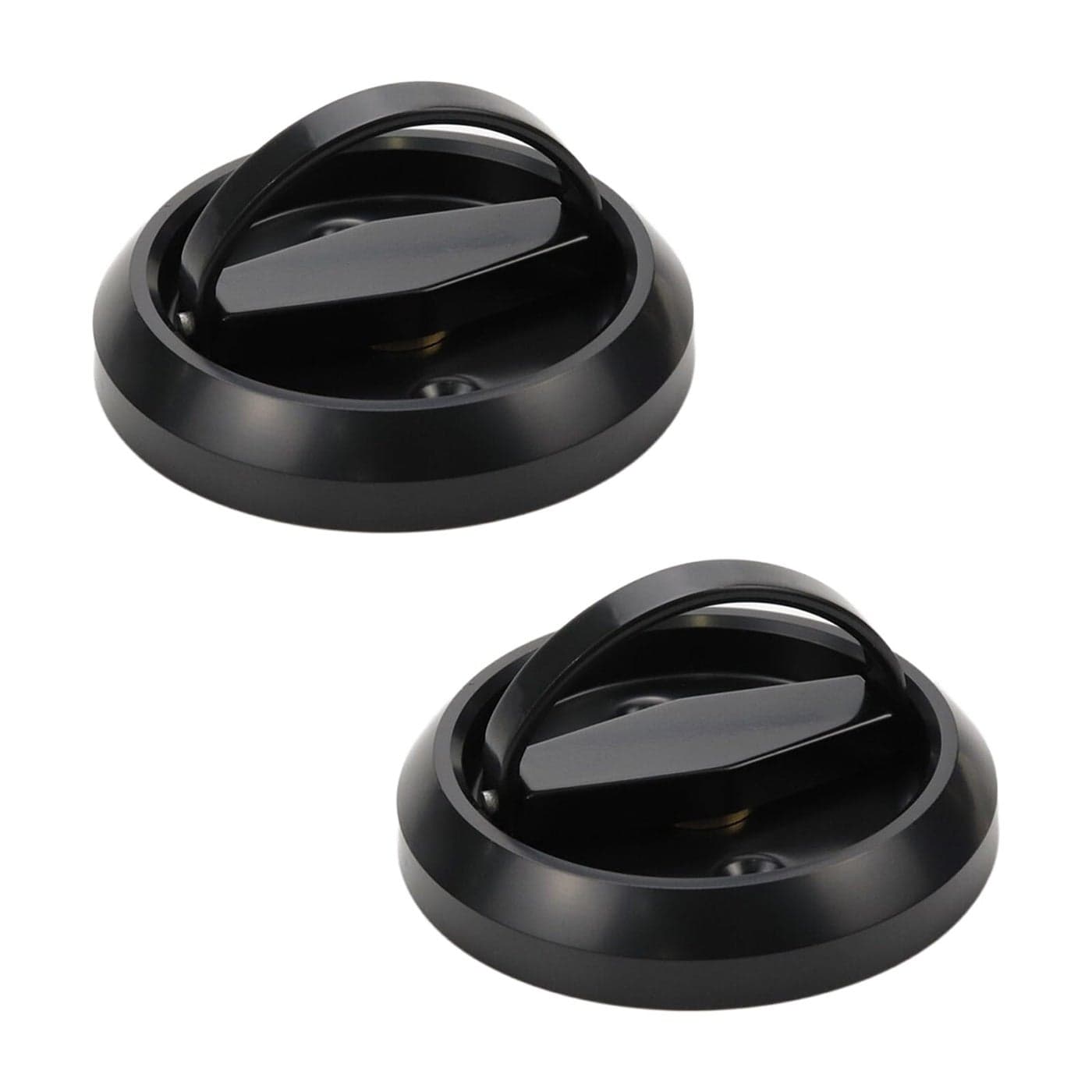 FarBoat 2pcs Round Embeded Hidden Concealed Handles Recessed Flush Pulls for Cabinet Door Closet Cupboard 74mm29inch OD Black