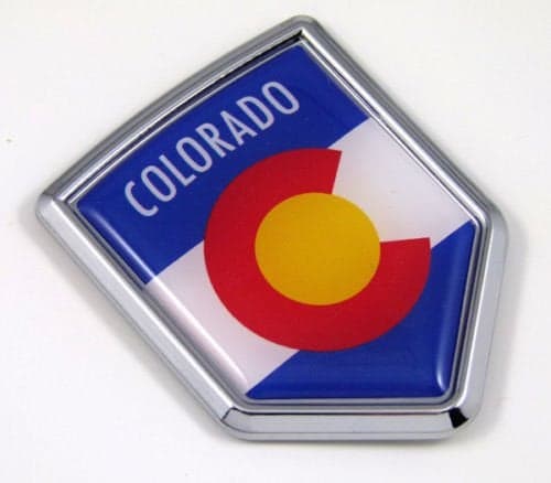 Colorado CO USA State Flag Car Chrome Emblem Decal Sticker Bike Laptop Boat 3dd Sticker Badge Shield Shape