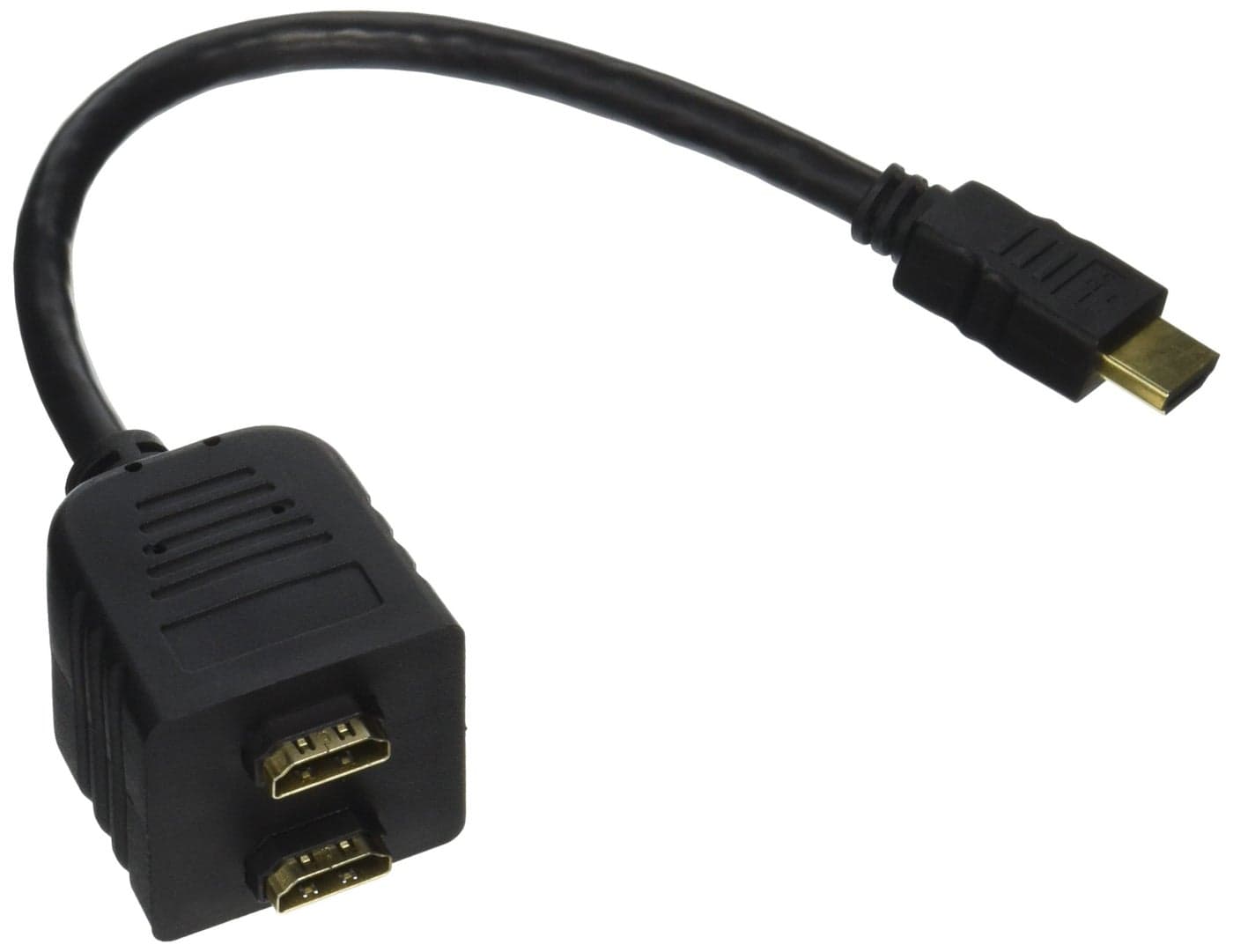 Pyle Home HDMI Video Splitter Adapter Cable-HDMI 19-Pin Male to 2x HDMI 19-Pin Female w/24K Gold-Plated Connectors,For Blu-Ray DVD Player,Video Game Console,TV Monitor Gaming-Pyle PHDMMF4