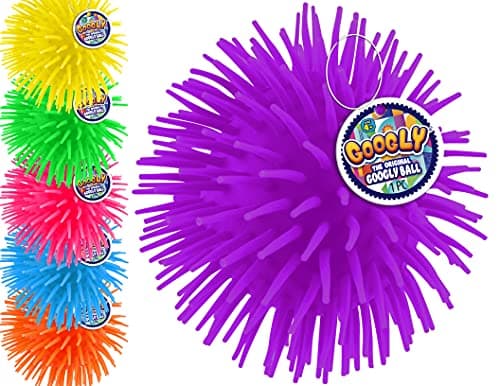 JARU Googly Puffer Ball Rubber Spike Ball 12 Units Assorted Soft Squishy Stretchy Tentacles Colorful Fidget Toy for Kids Therapy Balls Party Favor Supply 2216312s
