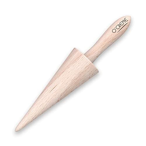 O'Creme Pizzelle Roller/Krumkake Cone/Ice Cream Cone Mold, 9.25 Inches Strong and Smooth - Beechwood