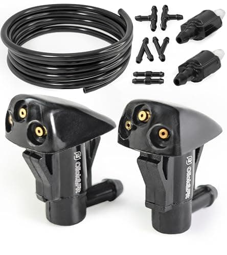 ClickFit Windshield Washer Nozzles Repair kit compatible with Hyundai Kia from 2000 to 2013 Sorento Optima Sportage Sonata Elantra Santa Fe Tucson with check valves hose connectors
