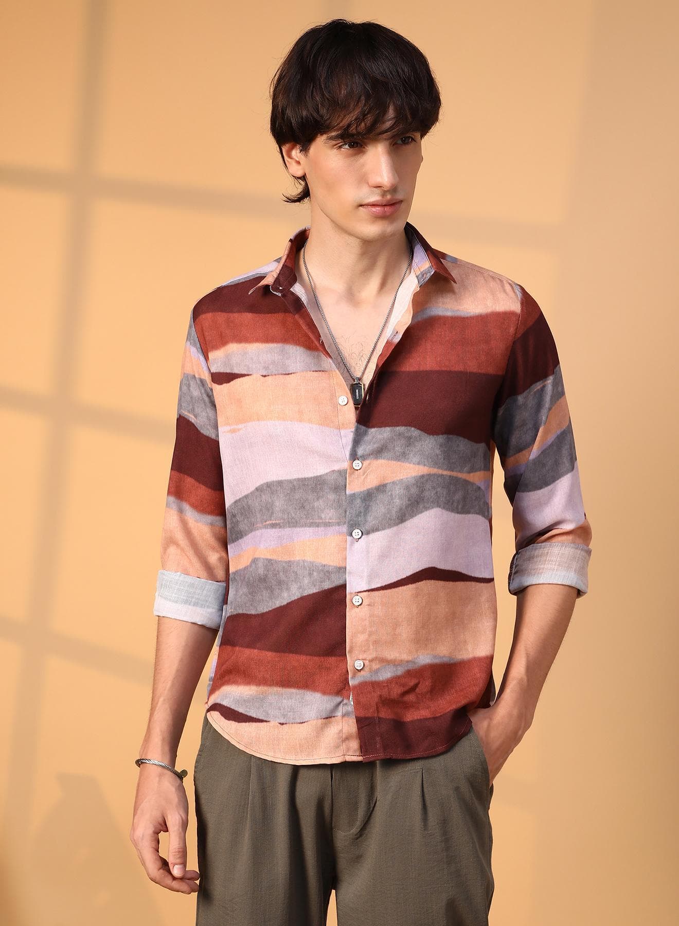 Men's Multicolour Earthy Block Shirt
