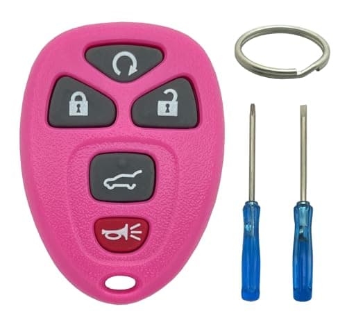 Pink Key Fob Case Shell Fit for Chevy Suburban Tahoe 20072014 Traverse 0917 GMC Yukon 0714 Acadia Buick Enclave 0817 Escalade 0713 Keyless Entry Remote Cover 5 Buttons A