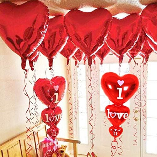 KatchOn Red Heart Balloons Set 36 Inch Pack of 14 Valentines Balloons I Love You Balloons for Valentines Day Decorations Valentines Day Balloons Heart Shaped Balloons Valentines Day Decor