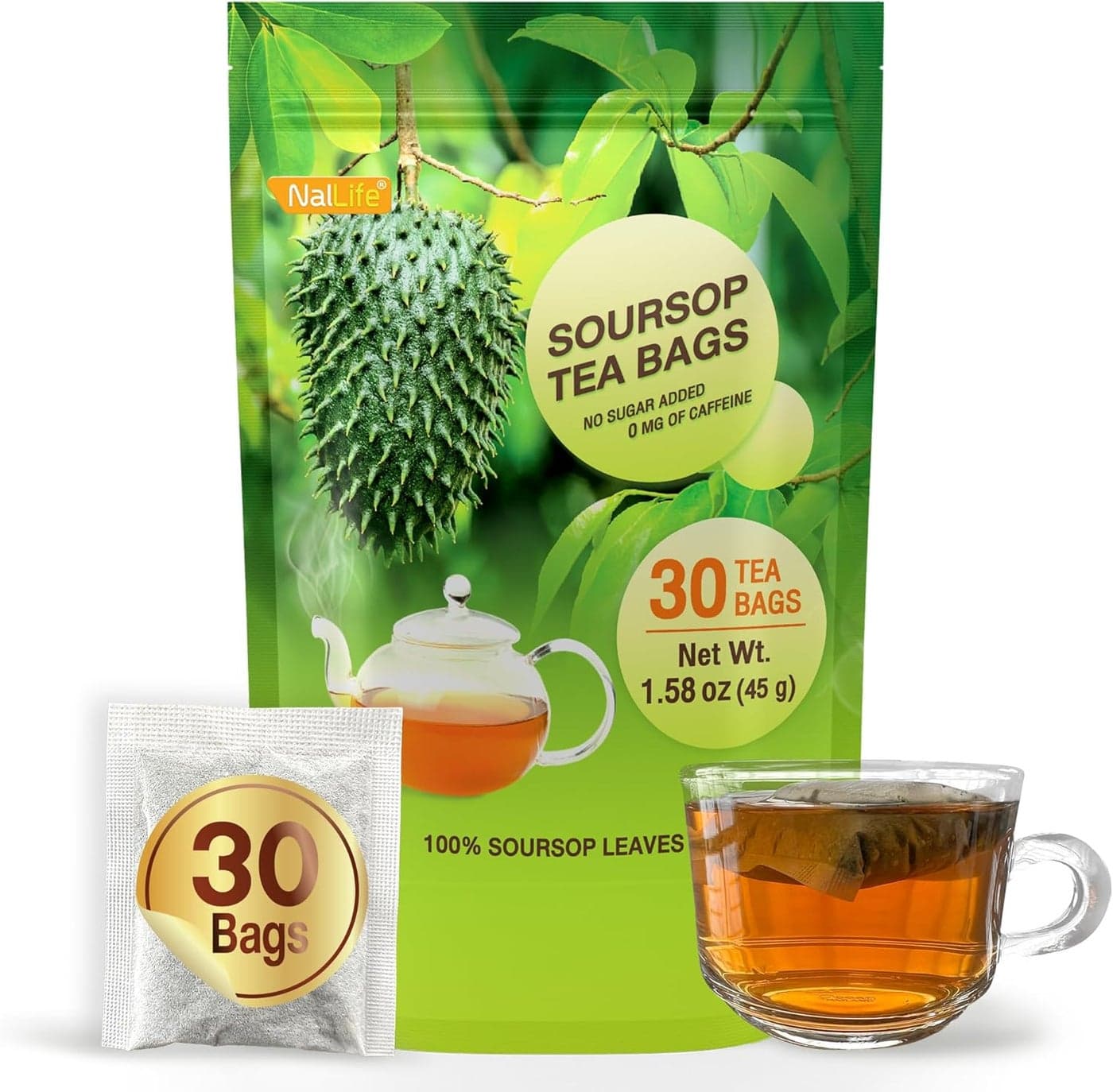 NalLife 100% Soursop Leaves Tea - Pack of 30 Tea Bags