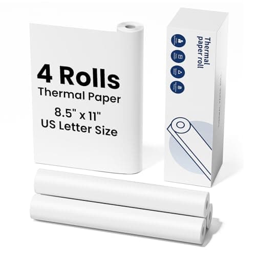 Thermal Paper 85 x 11 US Letter Size 4 Rolls QuickDry Thermal Printer Paper Compatible with A285M A282M A281M M835 M834 M832 Portable Printer