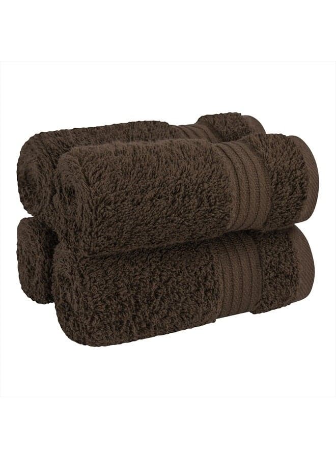 Washcloths for Bathroom, 13 x 13 Inch 100% Turkish Cotton Towels Soft Absorbent Luxury Washcloths, Small Hand Face Towels, Brown Washcloths