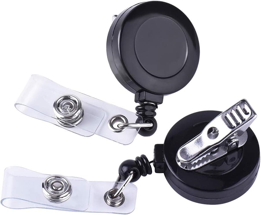 KUUQA Retractable Badge Reel with Alligator Clip for Key Cards and ID Cards 10 Pack
