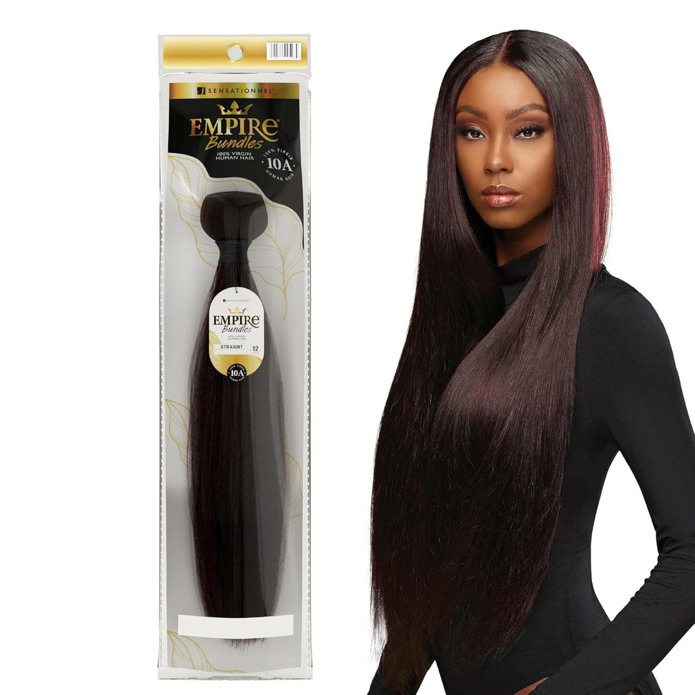 Sensationnel Empire bundles straight 10a tangle shed free human hair for weaving and sew in styles 1 pack 22 inch NATURAL