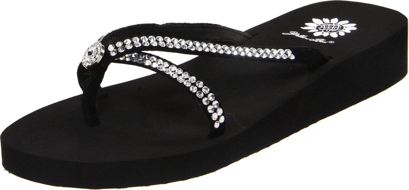 Yellow Box Women's Stormy Flip Flop, Black, 8.5 M US