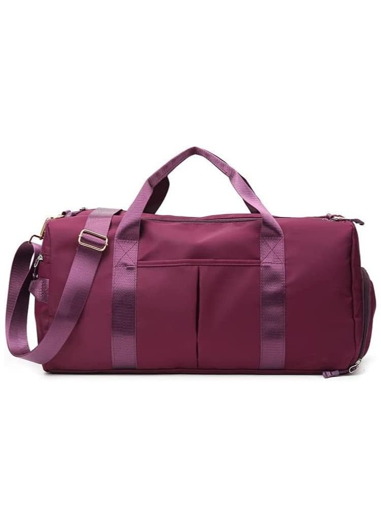 Gym Bag with Shoes Compartment, Sports Bag with Waterproof Pocket for Wet Towels, Travel Duffel Bag for Men and Women by MahMir (Magenta))