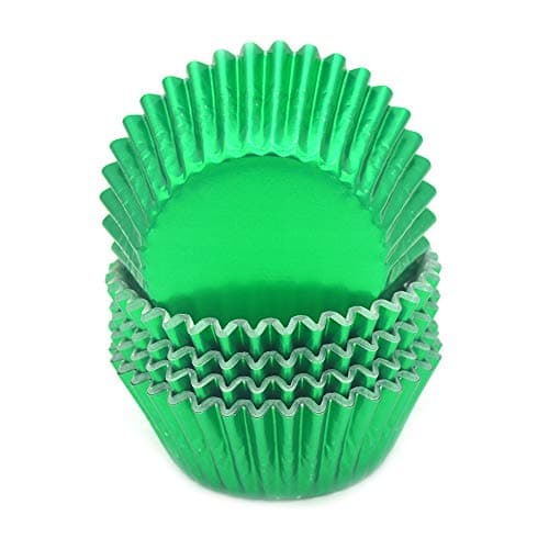 Mombake Standard Green Foil Cupcake Liners Muffin Baking Cups for Party and More, 100-Count