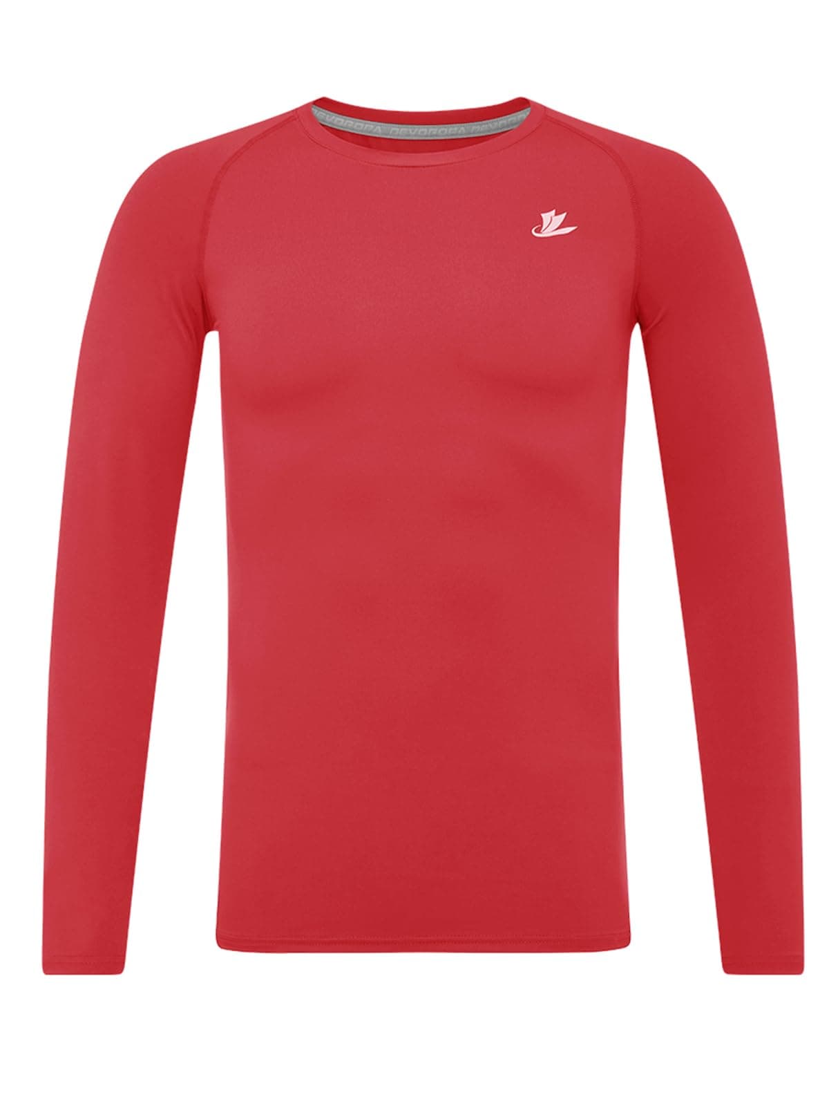 DEVOROPA Youth Boys Compression Shirt Long Sleeve Football Baseball Undershirt Quick Dry Sports Baselayer Red S