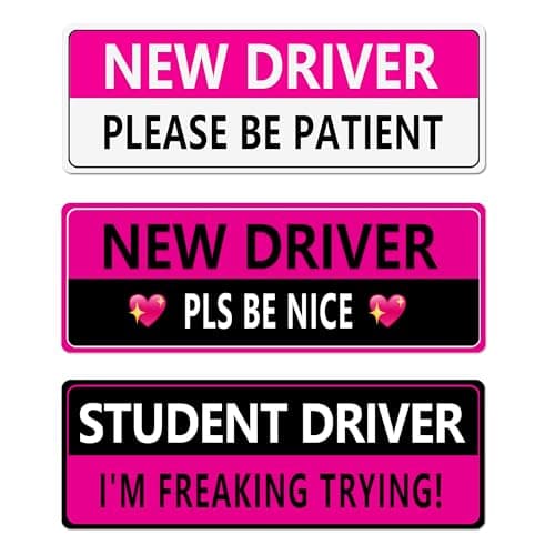 Funny Safety Warning New Driver Magnet Reusable Please Be Patient Student Driver Magnet New Driver Sticker for Car Accessories Bumper Sticker for Women