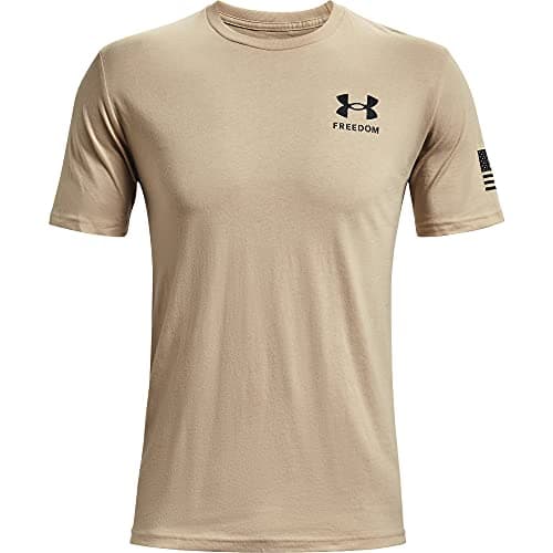 Under Armour Men's New Freedom Flag T-Shirt, Desert Sand (290)/Black, Small