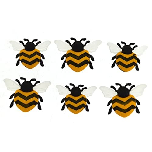 Jesse James Buttons, Dress It Up, BEE HAPPY pkg # 9382 Craft Sewing Buttons