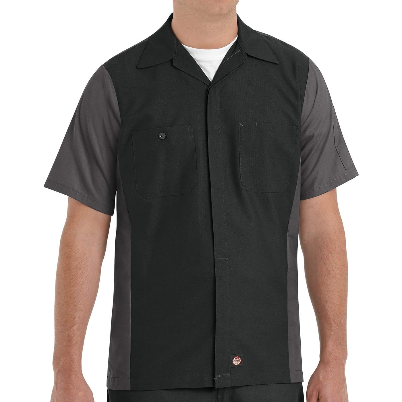 Red Kap Tall Size Ripstop Crew Shirt Short Sleeve BlackCharcoal 3XLarge