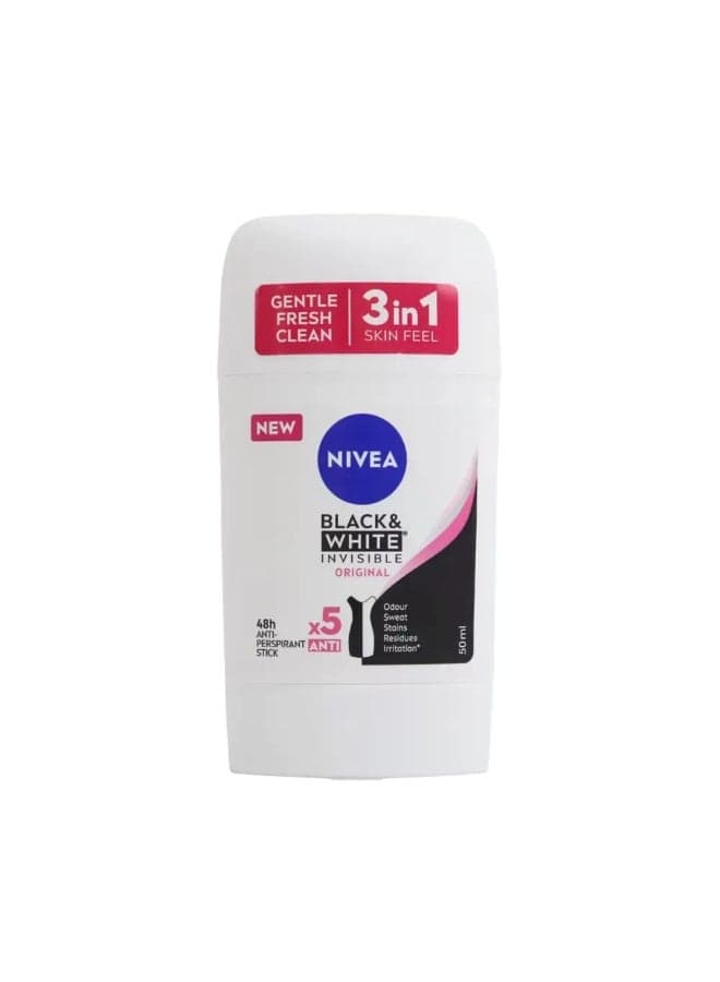 Nivea Black and White Invisible Original Anti-perspirant Stick- 50ml