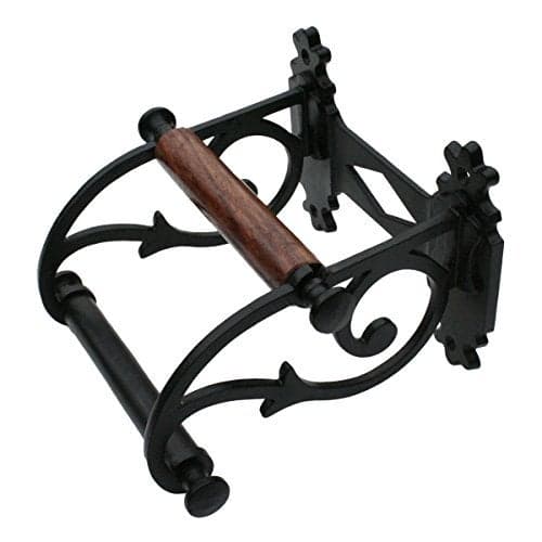 Renovators Supply Manufacturing Toilet Paper Holder Stand Wall Mount 6.5 in.Black Aluminum Toilet Paper Roll Holder with Mounting Hardware
