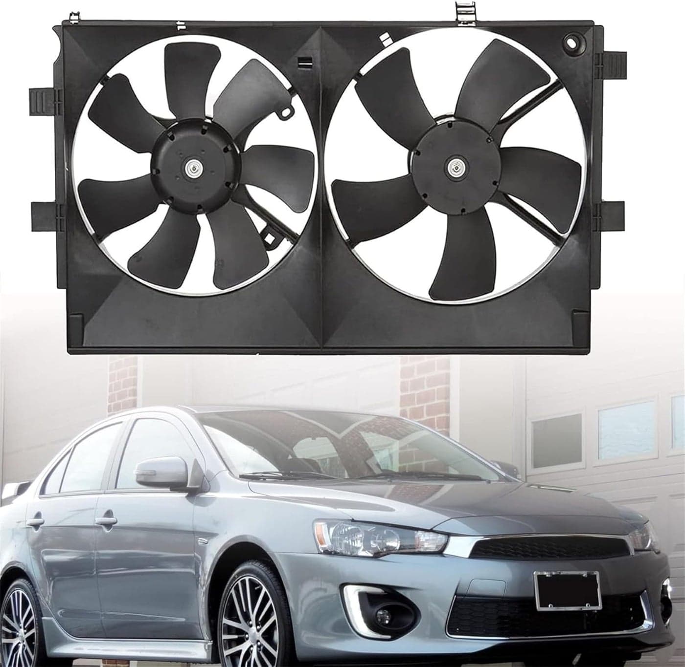 munirater Radiator Cooling Fan Assembly for 2008-2017 Mitsubishi Lancer DE ES SE GT GTS