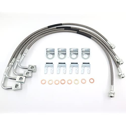 89716 Stainless Brake Lines Compatible with 2007-2018 Jeep Wrangler JK (4pcs)