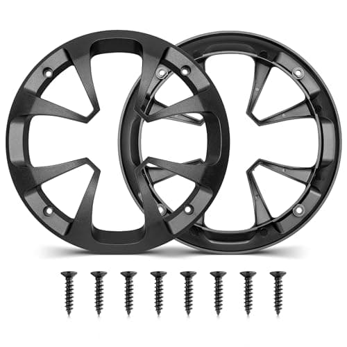 NuIth 6.5 Inch Car Audio Speaker Hollow Subwoofer Grill, 6 1/2 Inch Universal Speaker Cover Sub Woofer Grill Cover Protector Plastic W/Screws for Sub Audio DIY